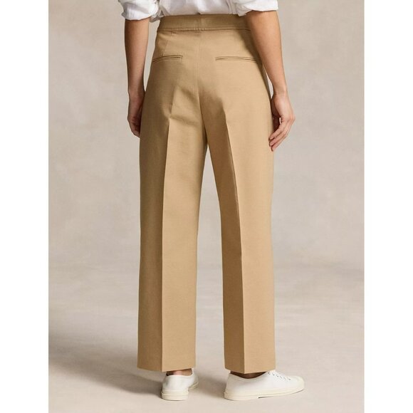 398$ Polo Ralph Lauren Wide Leg Sailor Pants Back Waist Darts Size 10 Tan Khaki - Picture 3 of 5